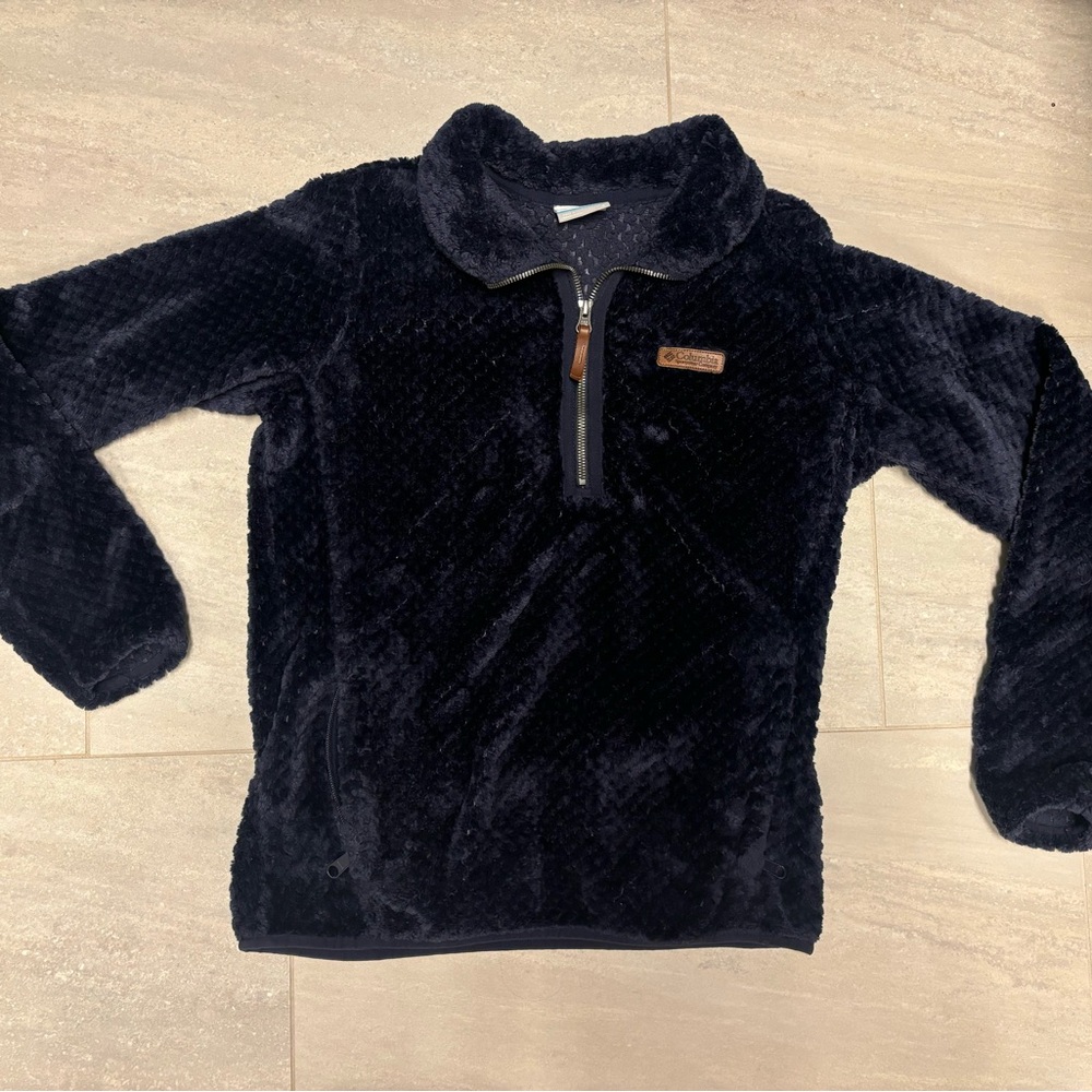 Columbia Women's Blue Quarter Zip Sherpa Fleece Size S